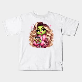 Boujie Green Girl Christmas Kids T-Shirt